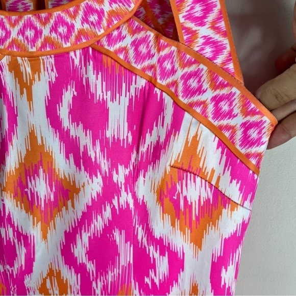 GRETCHEN SCOTT Isosceles Kitt Ikat Cutout Dress XS Pink Orange - Picture 6 of 12